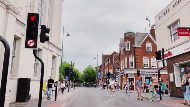 Albans Hertfordshire England June 2022 Driving Beautiful English Town Centre — Stockvideo