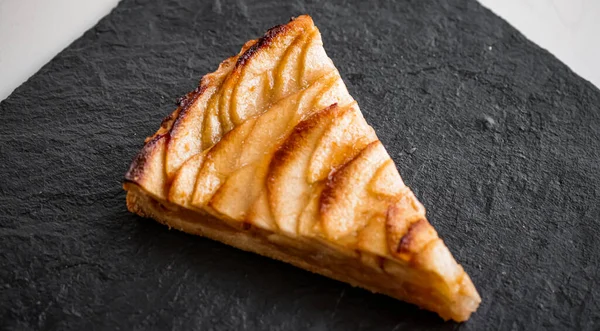 Dessert Bakery Slice Apple Tart Close — 스톡 사진