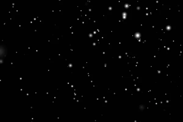 White Snow Overlay Layer Black Background Snowflakes Bokeh Snowfall Christmas — Foto Stock