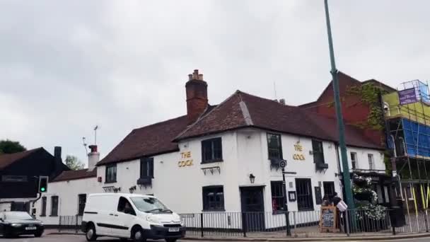 Albans Hertfordshire England June 2022 Driving Beautiful English Town Centre — Stockvideo