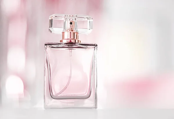 Perfume Bottle Glamour Background Floral Feminine Scent Fragrance Eau Parfum — 图库照片