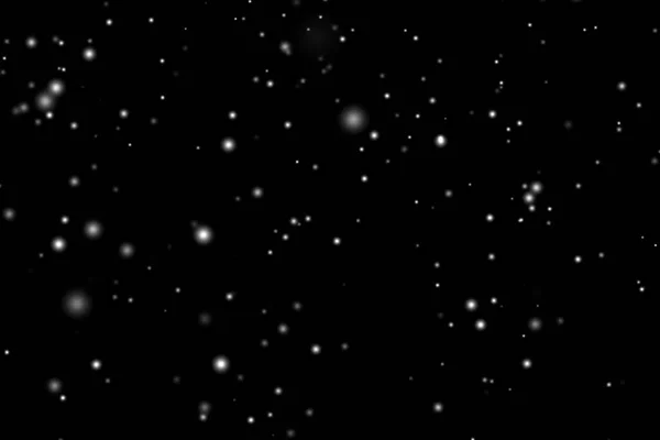 White Snow Overlay Layer Black Background Snowflakes Bokeh Snowfall Christmas —  Fotos de Stock