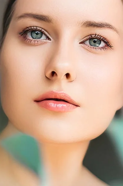 Natural Beauty Perfect Clean Skin Beautiful Woman Nature Wellness Skincare — 图库照片