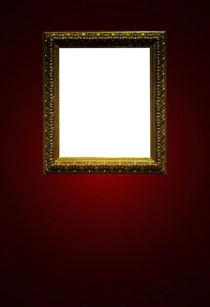 Antique Art Fair Gallery Frame Royal Red Wall Auction House — Stok fotoğraf