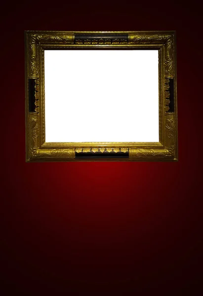Antique Art Fair Gallery Frame Royal Red Wall Auction House —  Fotos de Stock