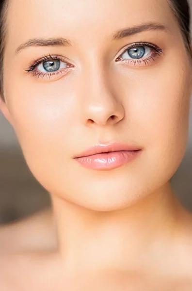 Perfect Skin Beauty Look Beautiful Face Young Woman Skincare Cosmetics — Zdjęcie stockowe