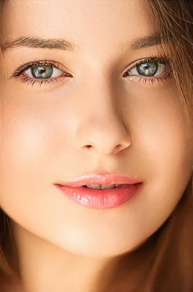 Natural Beauty Make Look Beautiful Young Woman Skin Care Cosmetics — Stock Photo, Image