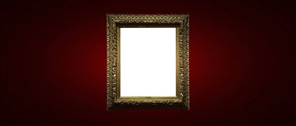 Antique Art Fair Gallery Frame Royal Red Wall Auction House — Stockfoto