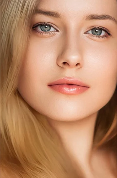 Natural Beauty Make Look Beautiful Young Woman Skin Care Cosmetics — Stock fotografie