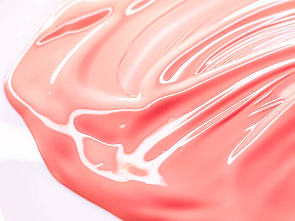 Glossy coral cosmetic texture as beauty make-up product background, skincare cosmetics and luxury makeup brand design concept