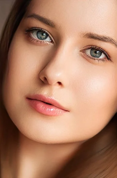 Natural Beauty Make Look Beautiful Young Woman Skin Care Cosmetics — ストック写真