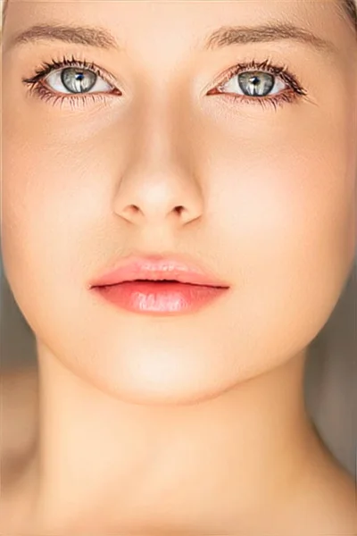 Perfect Skin Beauty Look Beautiful Face Young Woman Skincare Cosmetics — Foto de Stock