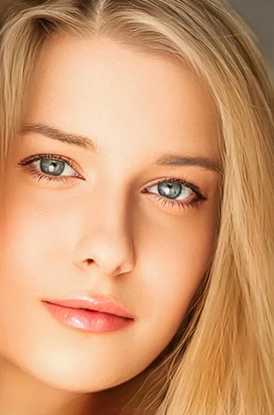 Natural Beauty Make Look Beautiful Young Woman Skin Care Cosmetics — Foto de Stock