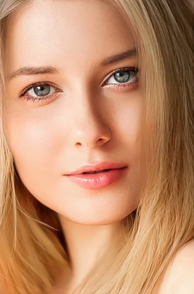 Natural Beauty Make Look Beautiful Young Woman Skin Care Cosmetics — Φωτογραφία Αρχείου