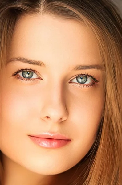Natural Beauty Make Look Beautiful Young Woman Skin Care Cosmetics — стоковое фото