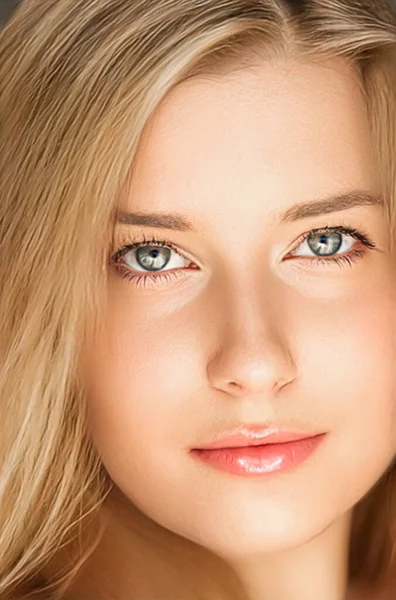 Natural Beauty Make Look Beautiful Young Woman Skin Care Cosmetics — Φωτογραφία Αρχείου