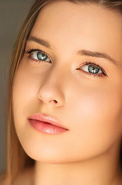 Natural Beauty Make Look Beautiful Young Woman Skin Care Cosmetics — Stock fotografie