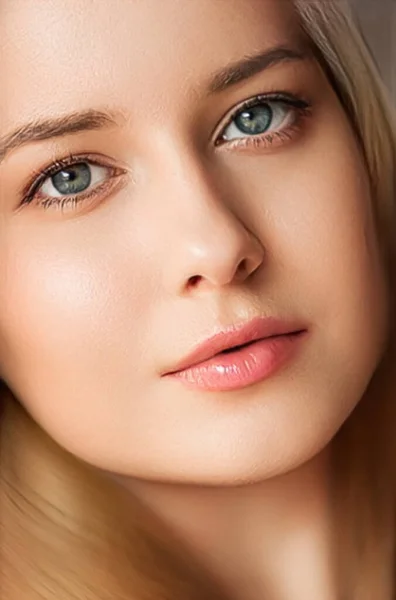 Natural Beauty Make Look Beautiful Young Woman Skin Care Cosmetics — Fotografia de Stock