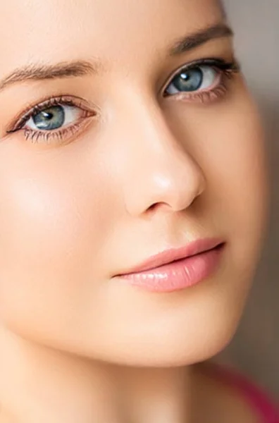 Perfect Skin Beauty Look Beautiful Face Young Woman Skincare Cosmetics — стоковое фото