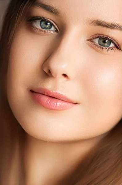 Natural Beauty Make Look Beautiful Young Woman Skin Care Cosmetics — Photo