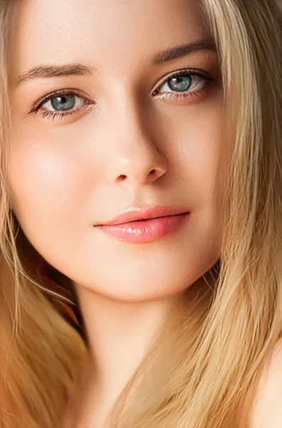 Natural Beauty Make Look Beautiful Young Woman Skin Care Cosmetics — 스톡 사진