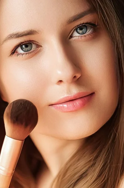 Smink Kozmetikumok Szépségápolási Termék Gyönyörű Alkalmazó Kozmetikai Por Szerves Bambusz — Stock Fotó