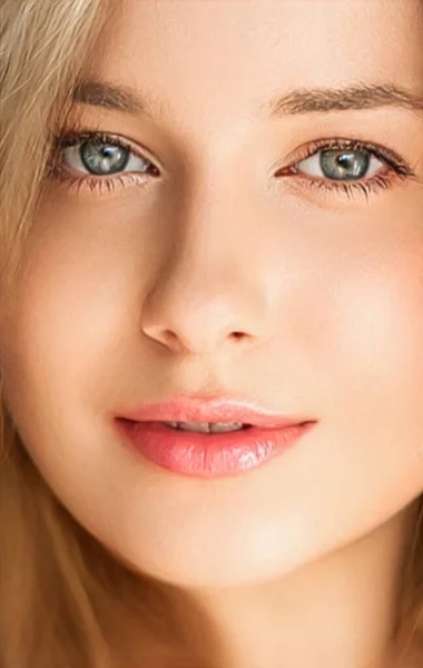 Natural Beauty Make Look Beautiful Young Woman Skin Care Cosmetics — Photo