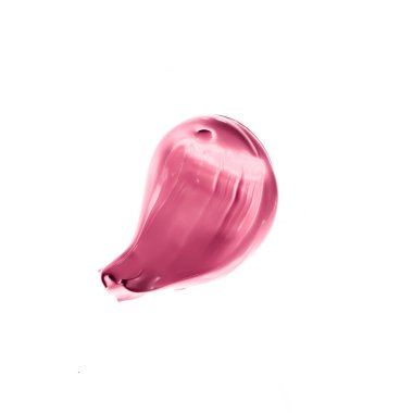 Pastel pembe güzellik kumaşı, cilt bakımı ve makyaj malzemesi örneği dokusu beyaz arka planda izole edilmiş, makyaj lekesi, krem kozmetik lekesi veya boya fırçası darbesi yakın çekim