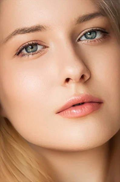 Natural Beauty Make Look Beautiful Young Woman Skin Care Cosmetics — Fotografia de Stock