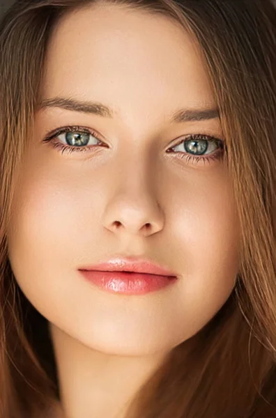 Natural Beauty Make Look Beautiful Young Woman Skin Care Cosmetics — стоковое фото