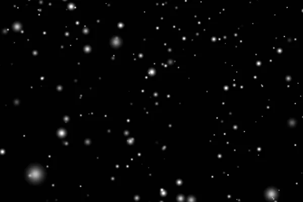 White Snow Overlay Layer Black Background Snowflakes Bokeh Snowfall Christmas — Foto Stock