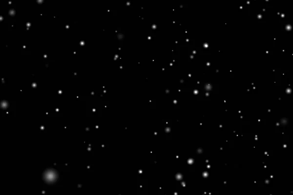 White Snow Overlay Layer Black Background Snowflakes Bokeh Snowfall Christmas — Foto Stock