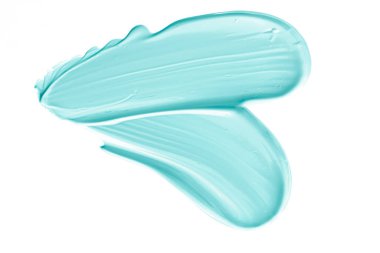 Pastel nane şekeri, cilt bakımı ve makyaj malzemesi örneği dokusu beyaz arka planda izole edilmiş, makyaj lekesi, krem makyaj macunu lekesi veya boya fırçası darbesi yakın çekim