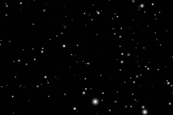 White Snow Overlay Layer Black Background Snowflakes Bokeh Snowfall Christmas — Zdjęcie stockowe