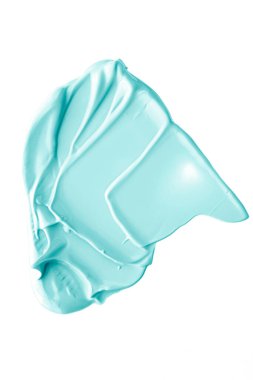 Pastel nane şekeri, cilt bakımı ve makyaj malzemesi örneği dokusu beyaz arka planda izole edilmiş, makyaj lekesi, krem makyaj macunu lekesi veya boya fırçası darbesi yakın çekim