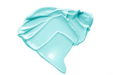 Pastel nane şekeri, cilt bakımı ve makyaj malzemesi örneği dokusu beyaz arka planda izole edilmiş, makyaj lekesi, krem makyaj macunu lekesi veya boya fırçası darbesi yakın çekim