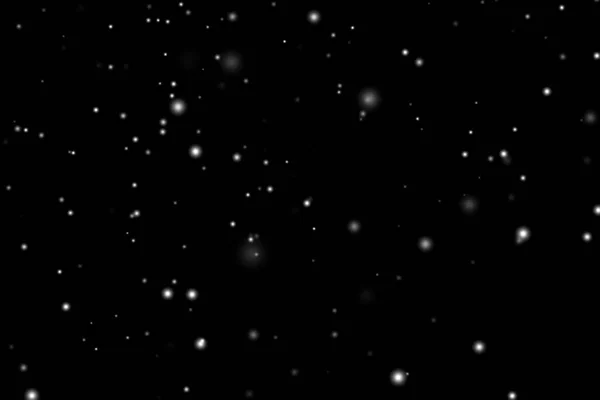 White Snow Overlay Layer Black Background Snowflakes Bokeh Snowfall Christmas — Foto Stock