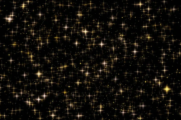 Gouden Vakantie Glitter Sprankelende Overlay Sterren Magische Gloed Textuur Zwarte — Stockfoto