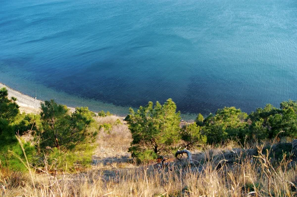 Vista del mar desde una roca — Foto de Stock