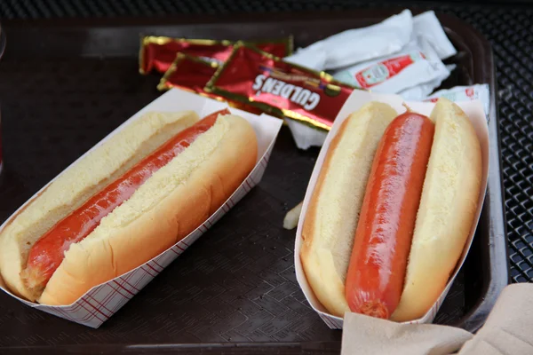 Two hotdogs on the table — Stock Photo, Image