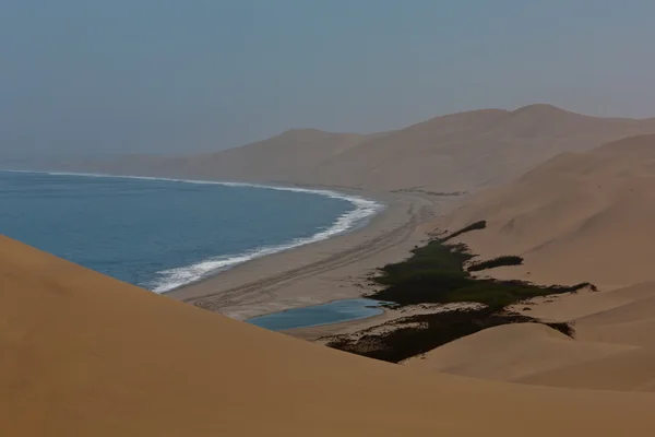 Deserto encontra o mar, Namíbia — Fotografia de Stock