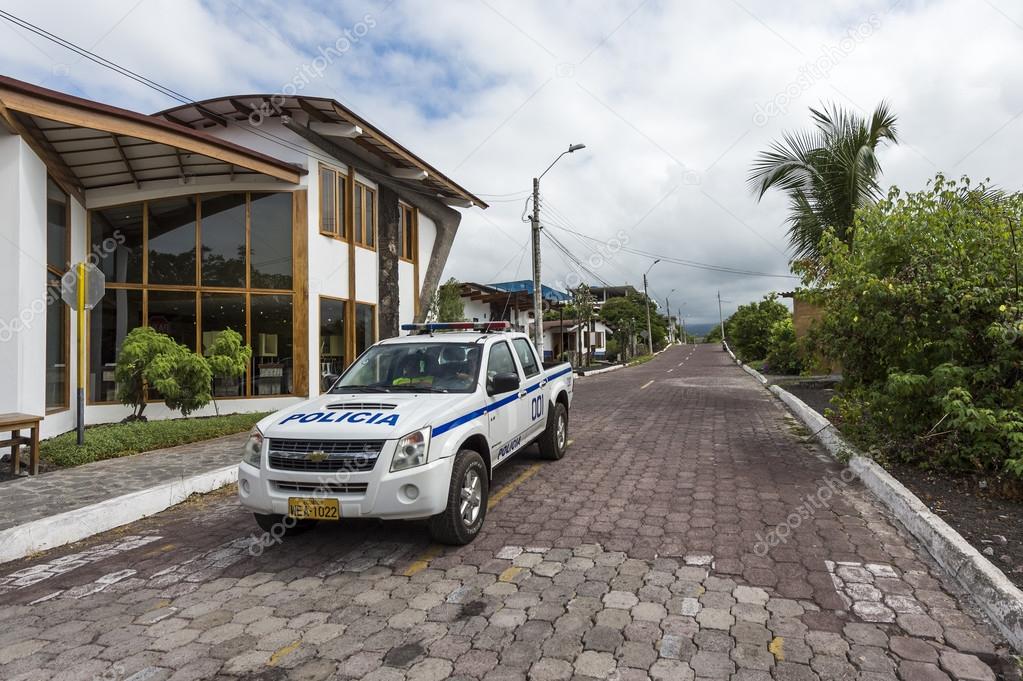 Police car on Galapagos islands