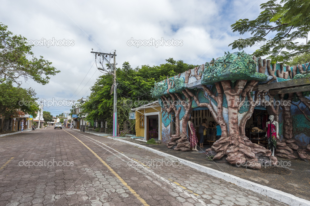 Street of a town on Galapagos islands