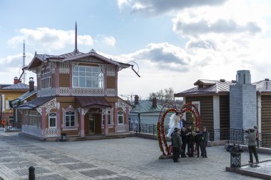 eski ahşap evlerin Irkutsk, Rusya
