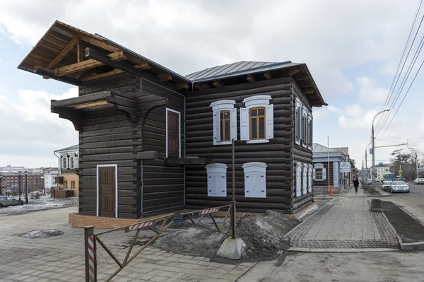 Oude houten huizen van Irkoetsk, Rusland — Stockfoto