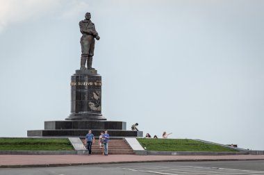 kahraman pilot valery chkalov Nijniy novgorod şehrinde Anıtı
