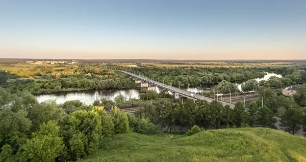 View of Vladimir, Russia. Bridge across Klyaz'ma river — Stock Photo, Image