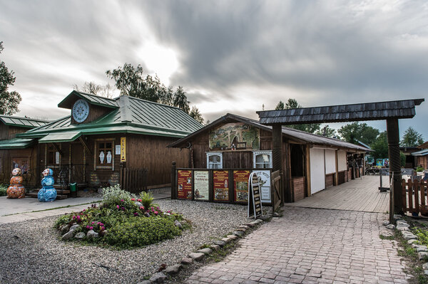 Log houses in Suzdal, Russia