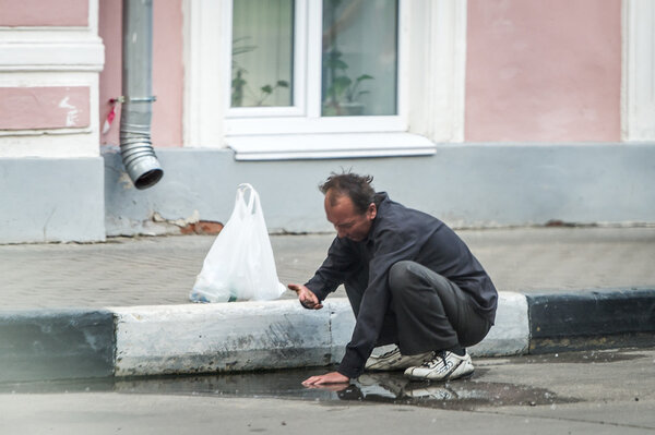 Scene from urban life of Nizhny Novgorod city, Russia