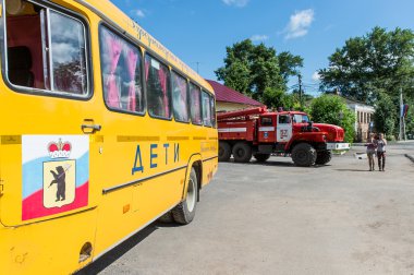 yaroslavl, Rusya lokomotif ve yangın kamyon